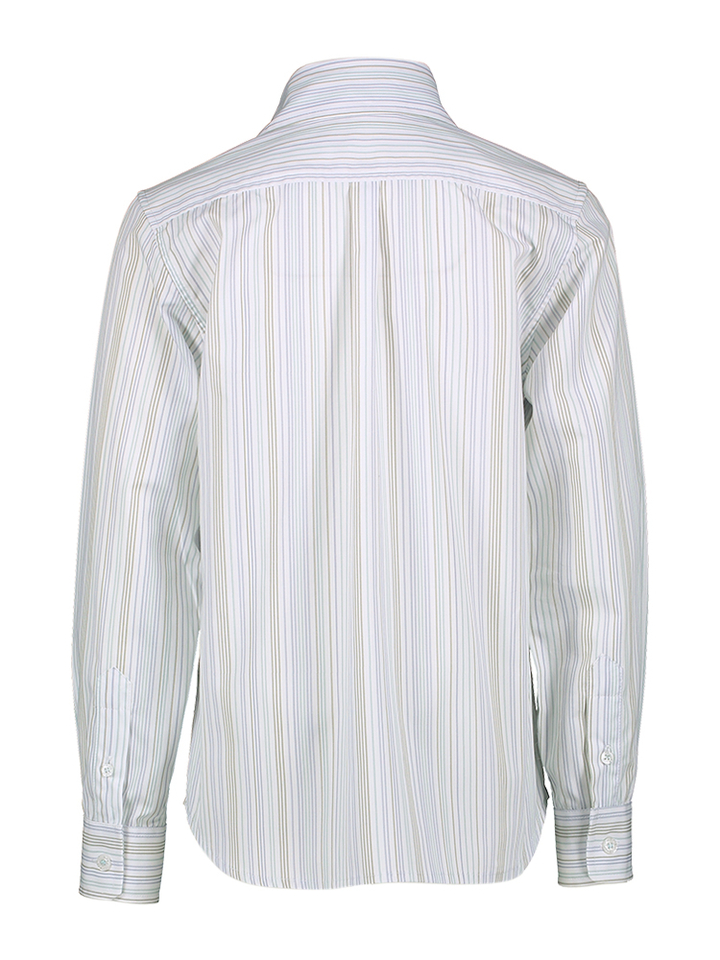 Wit gestreept katoenen hemd Karel Blue Bay