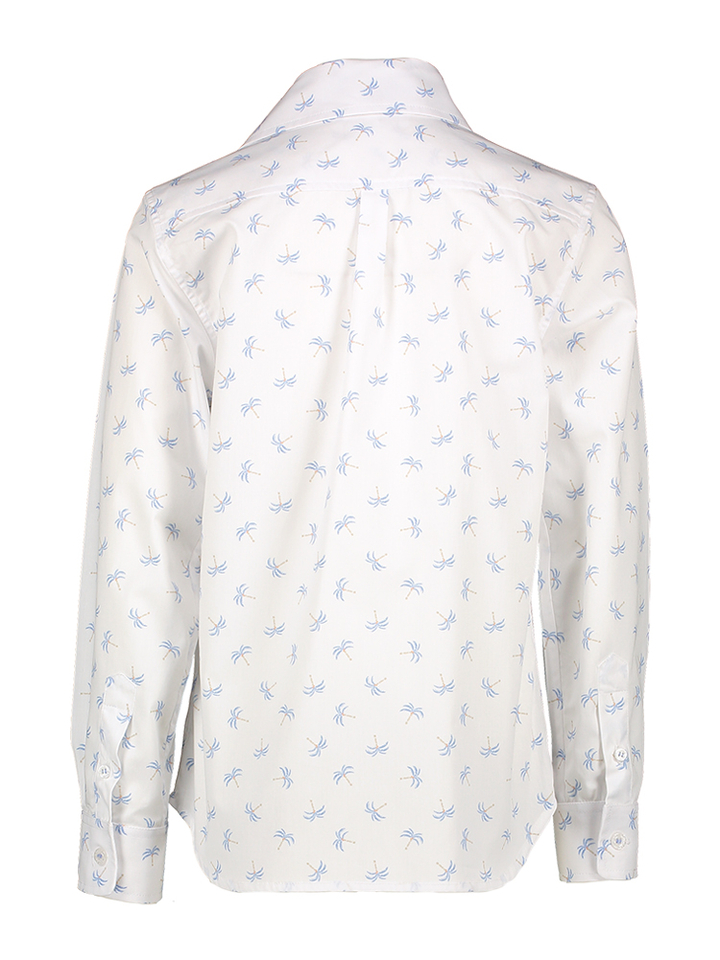 Wit katoenen hemd met palmbomen print Kelvin Blue Bay