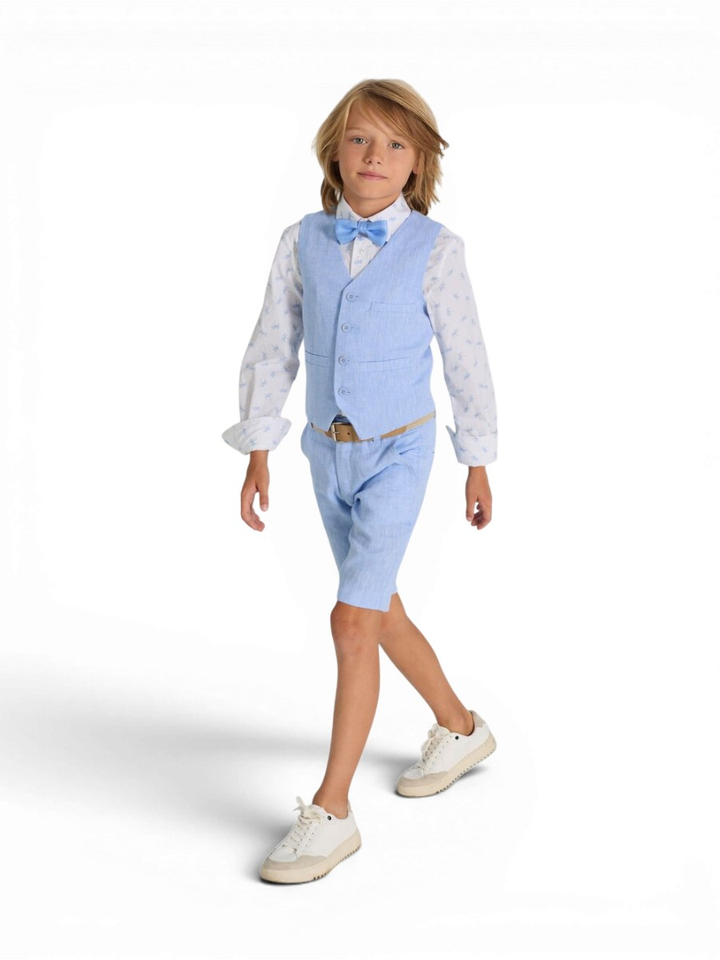 Wit katoenen hemd met palmbomen print Kelvin Blue Bay