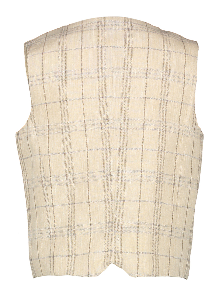 Beige geruite gilet communie Hannes Blue Bay