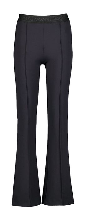 Zwarte comfortabele flared broek met elastiek Alisa Flared Rosner