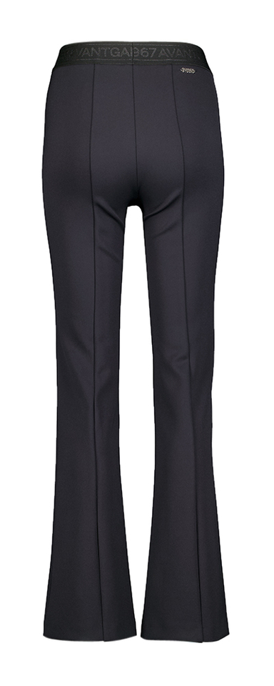 Zwarte comfortabele flared broek met elastiek Alisa Flared Rosner 