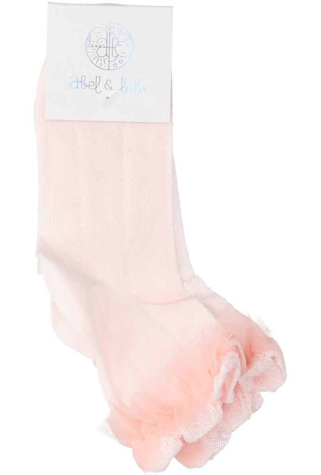 Roze sokken met kant communie Abel & Lula