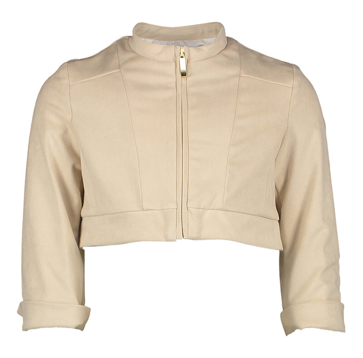 Beige kort jasje in daimlook communie Miss Leod