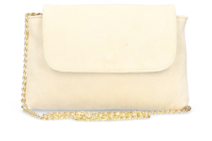 Beige handtas met gouden ketting Miss Leod