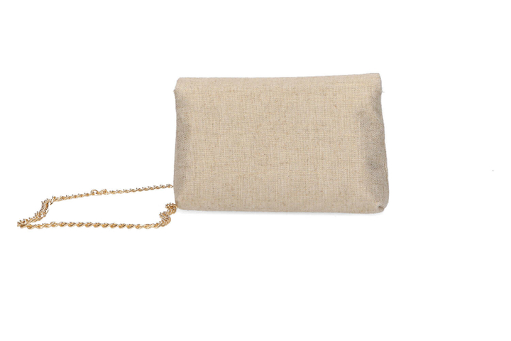 Goudkleurig handtasje met goudkleurige ketting Miss Leod