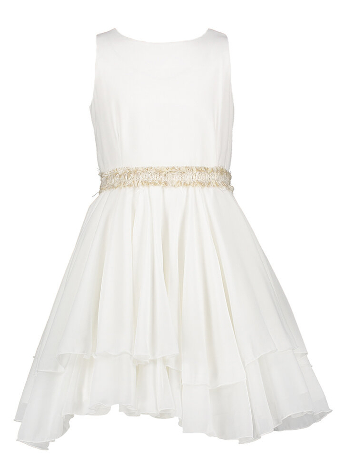 Ecru jurk met tailleband RTB 