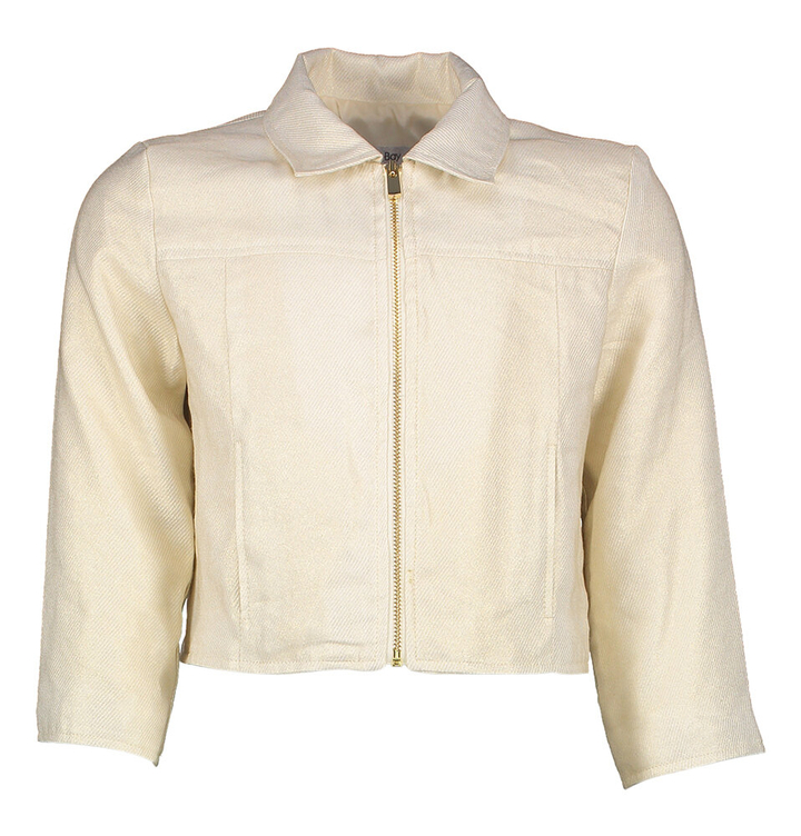 Beige vest met gouden glitterdraad en rits Robin Blue Bay