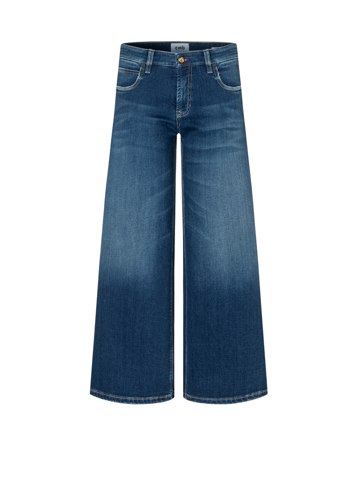 Blauwe cropped wide leg fit jeans Pallazzo Cropped