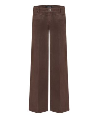 Cambio Bruine straight fit broek met opgestikte zakken Tess