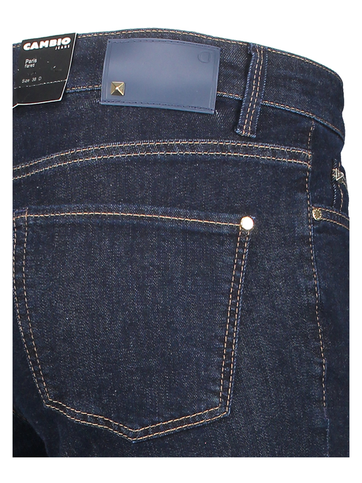 Donkerblauwe flared fit jeans Paris Flared Cambio