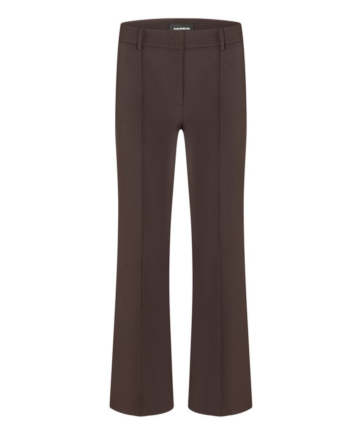 Bruine geklede flared broek  Farah Long Cambio 