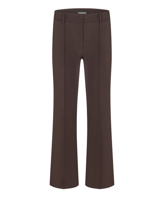 Bruine geklede flared broek Farah Long Cambio