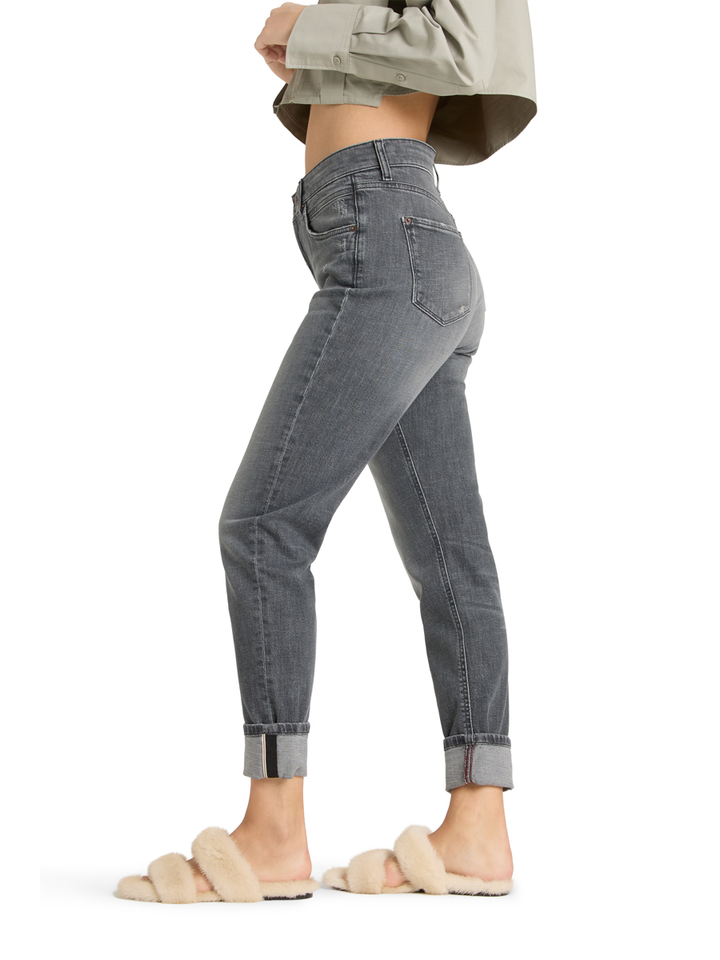 Grijze straight jeans met omslag Kerry Cambio 