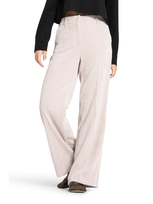 Beige lange broek in ribfluweel Amelie Cambio