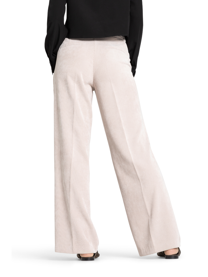 Beige lange broek in ribfluweel Amelie Cambio 