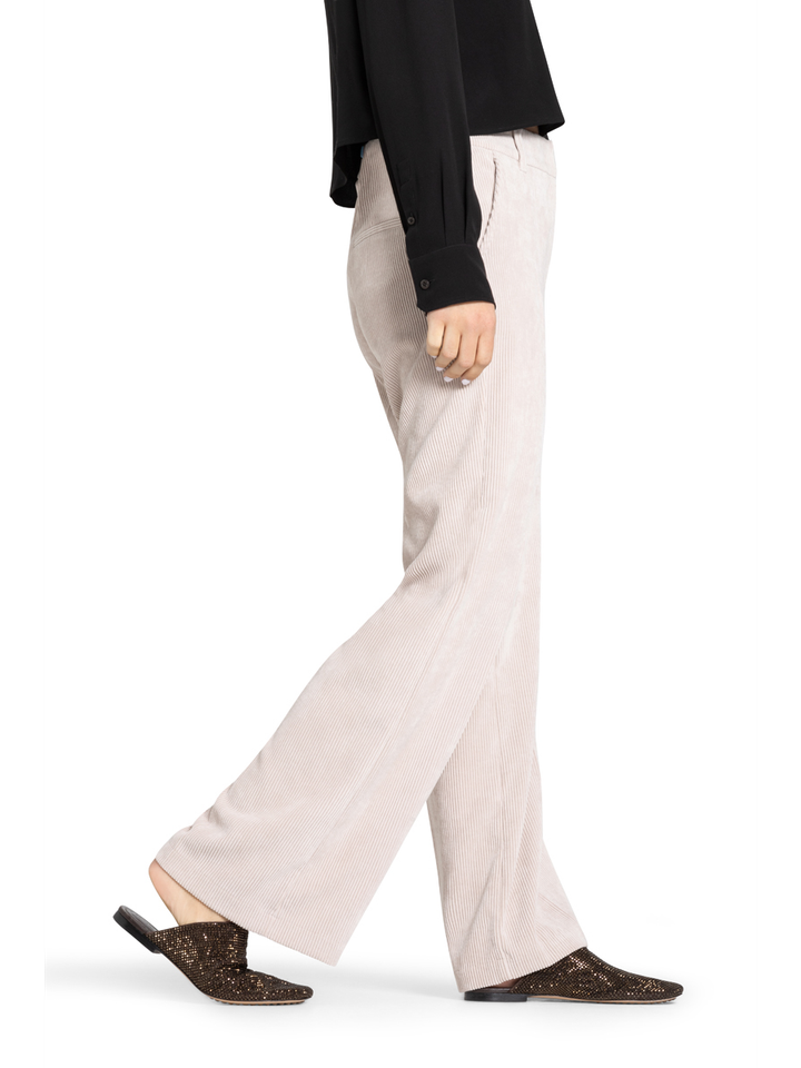 Beige lange broek in ribfluweel Amelie Cambio 