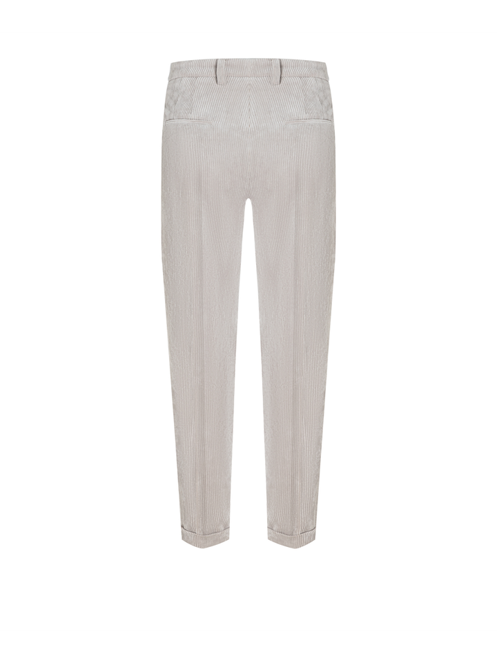 Greige ribfluwelen broek Krystal Cambio