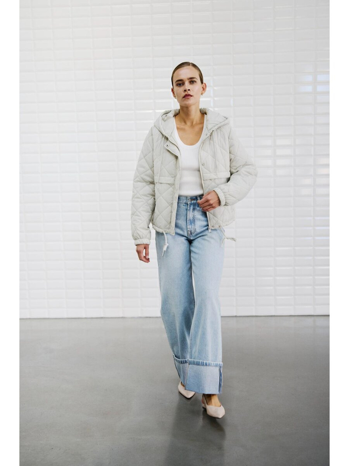 Beige jas met kap Astrid Withblack