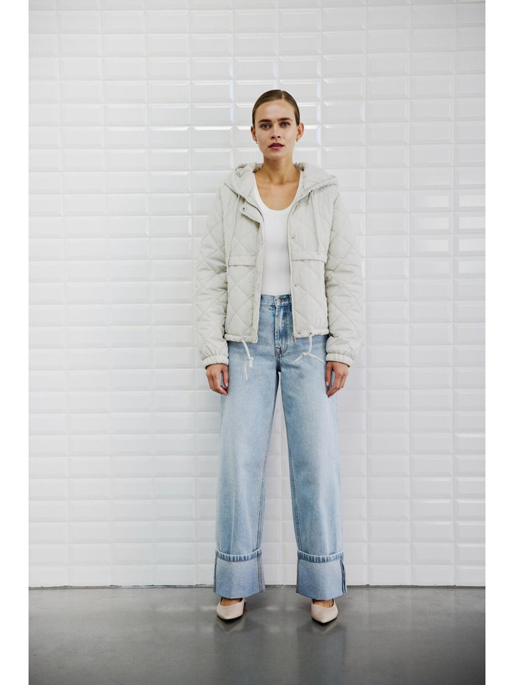 Beige jas met kap Astrid Withblack