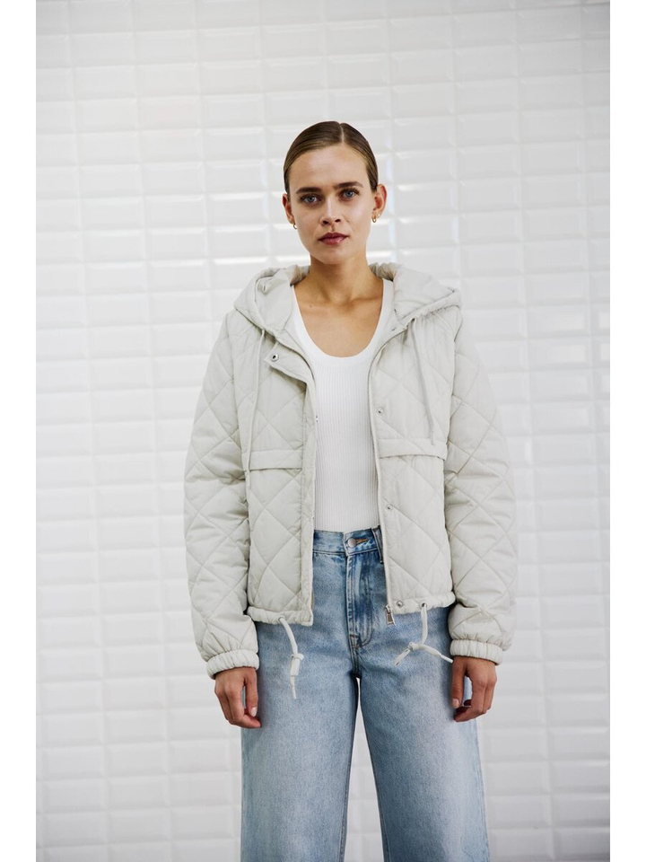 Beige jas met kap Astrid Withblack