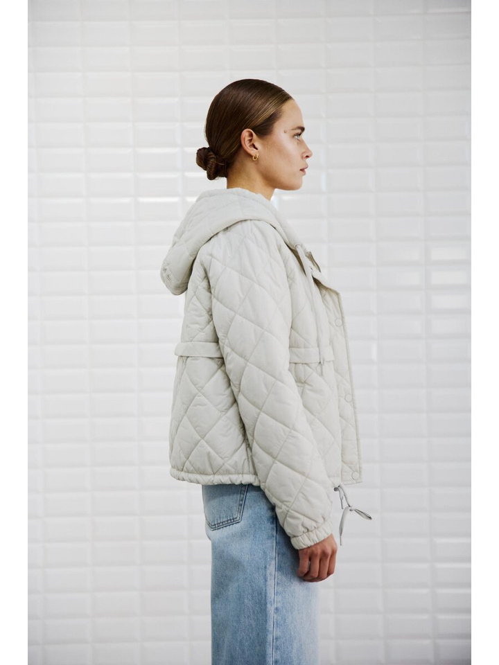 Beige jas met kap Astrid Withblack