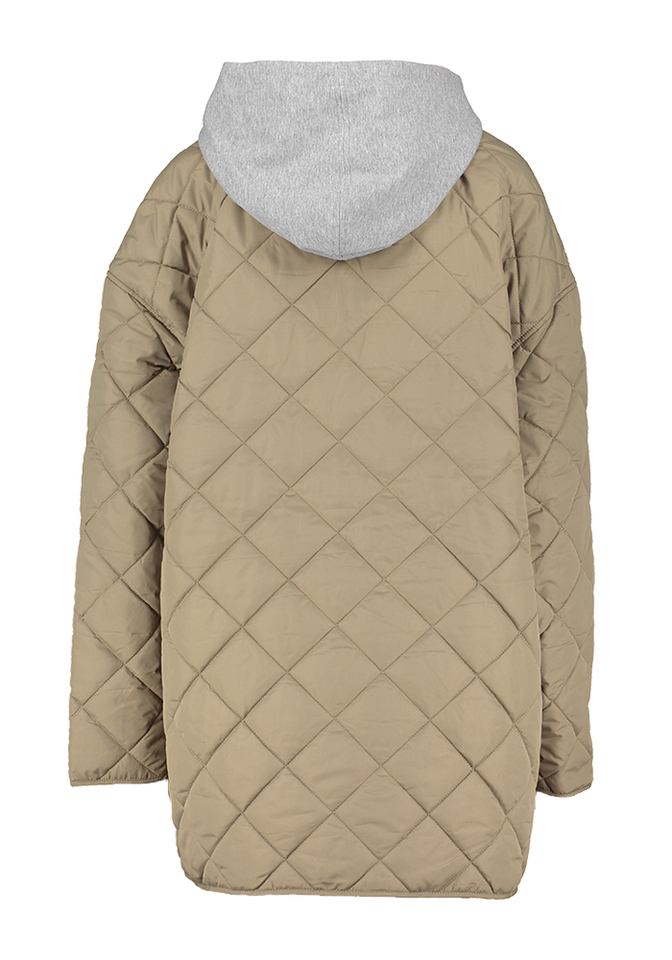 Kaki groene jas met afneembare kap Milana Withblack