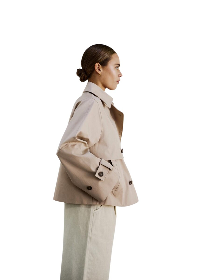 Beige jas a-lijn Ophelia Withblack