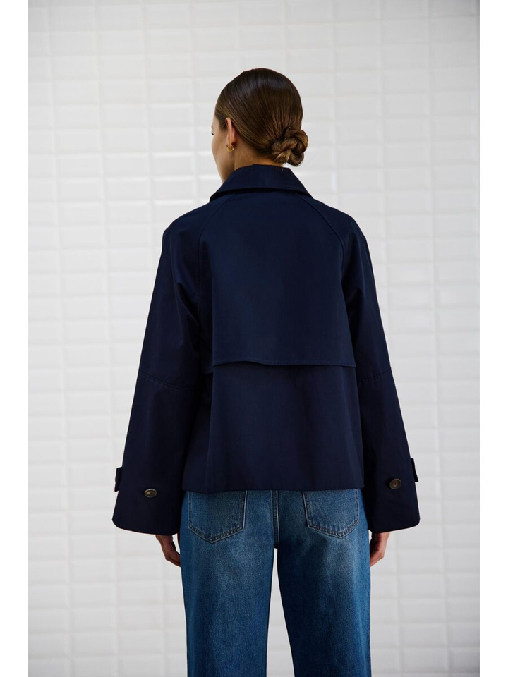 Blauwe jas a-lijn Ophelia Withblack