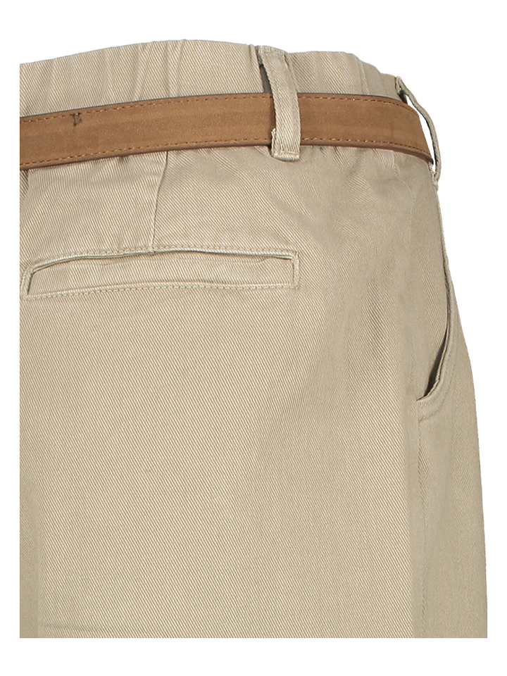 Beige wide leg broek met hoge taille en bruine riem Steffi HW Wide Withblack 