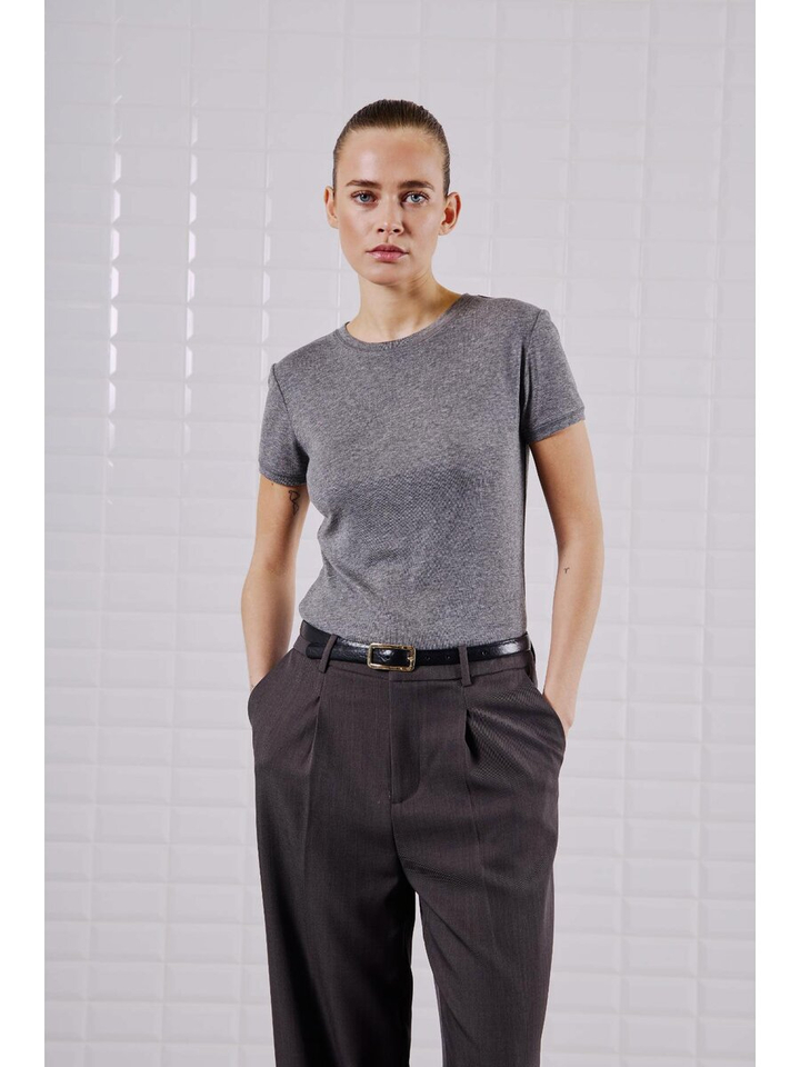 Grijze t-shirt Heather Withblack
