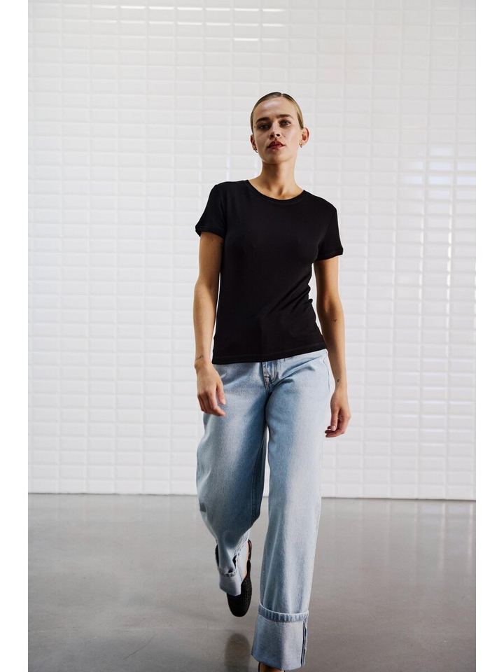 Zwarte t-shirt Heather Withblack