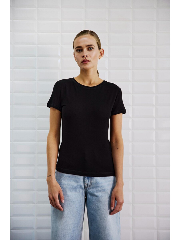 Zwarte t-shirt Heather Withblack