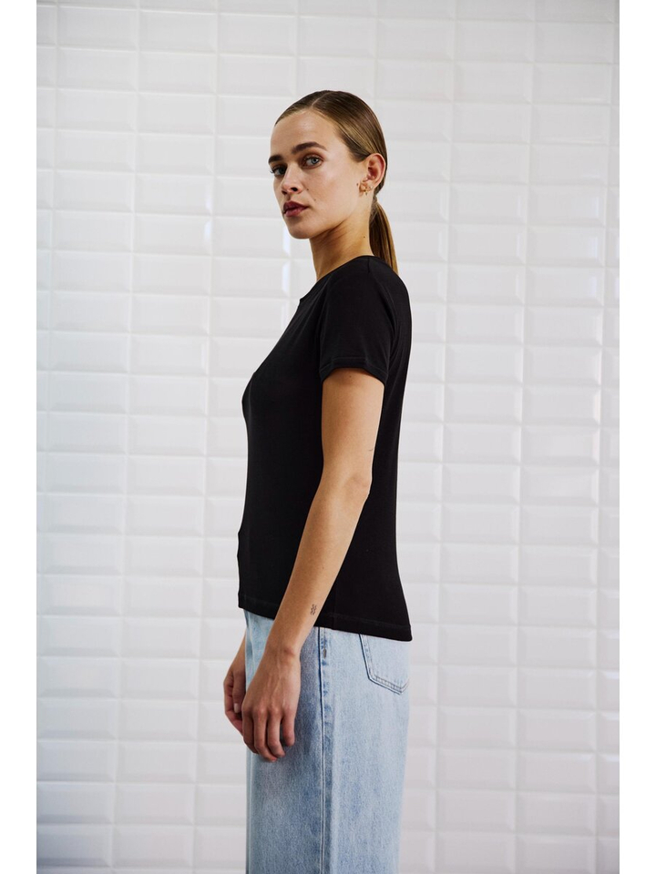 Zwarte t-shirt Heather Withblack