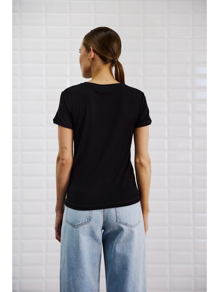 Zwarte t-shirt Heather Withblack