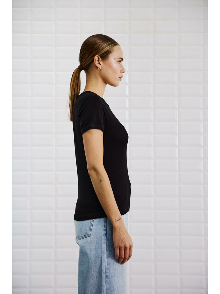 Zwarte t-shirt Heather Withblack