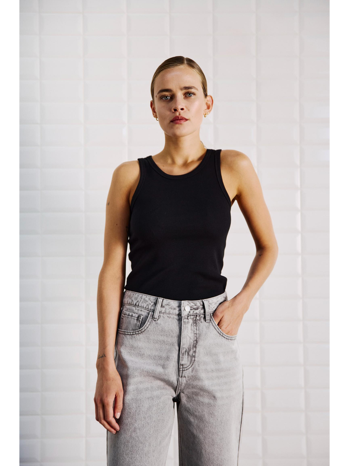 Zwarte top Dordi Tank Withblack