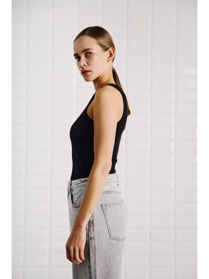 Zwarte top Dordi Tank Withblack