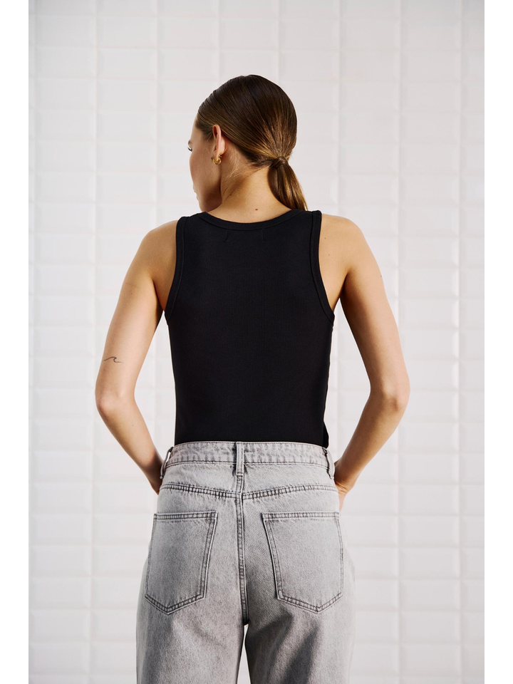 Zwarte top Dordi Tank Withblack