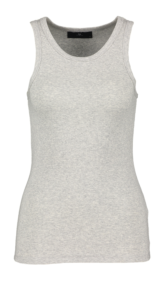 Grijze basic top Dordi Tank Withblack