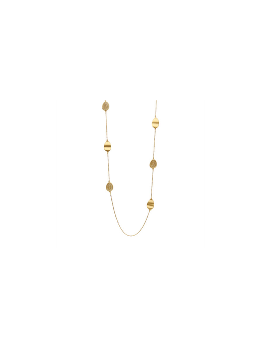 Lange halsketting met beige en goudkleurige elementen Les Cordes