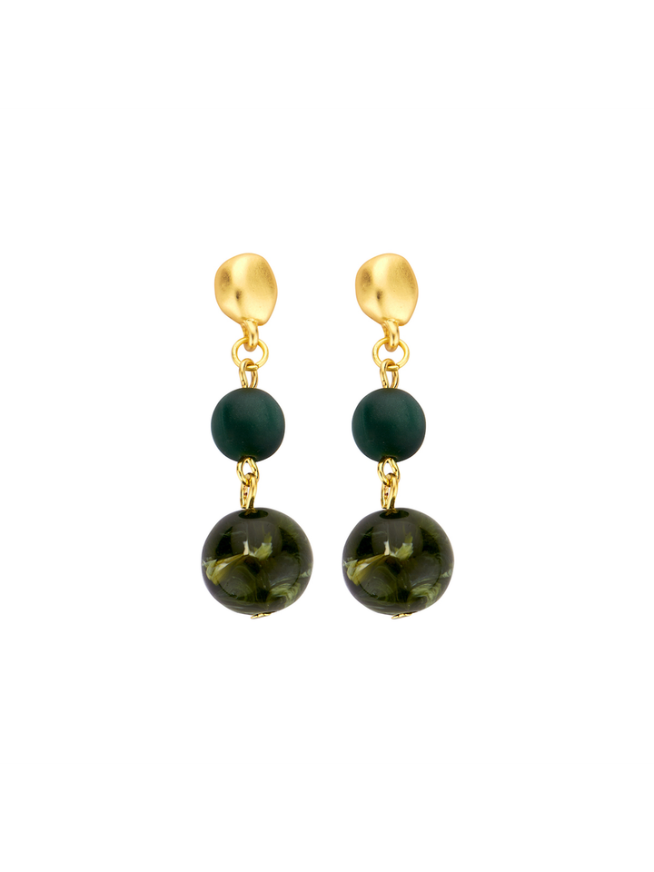 Oorbellen groen hangend Les Cordes