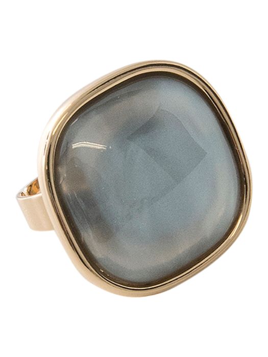 Statement ring grijs steen in hars Les Cordes