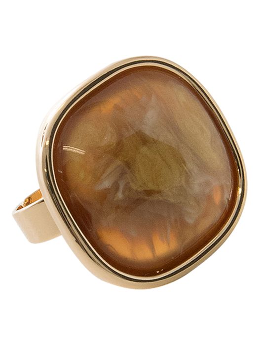 Statement ring cognac steen in hars Les Cordes