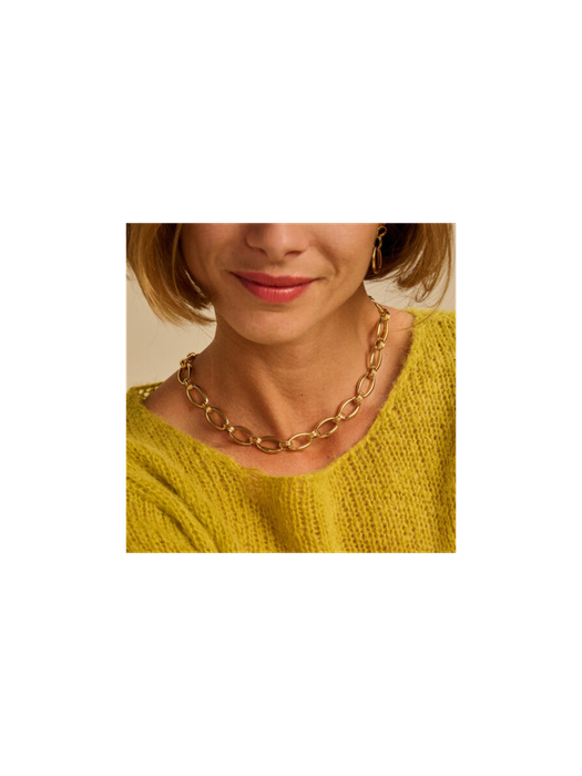 Goudkleurige halsketting met ovale schakels Les Cordes