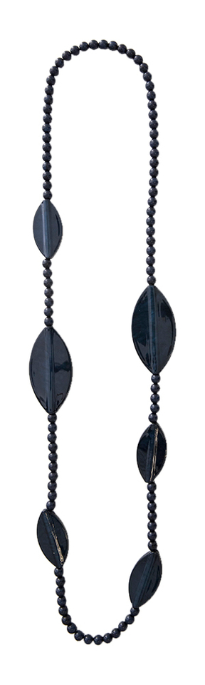 Lange halsketting blauw ovale schakels