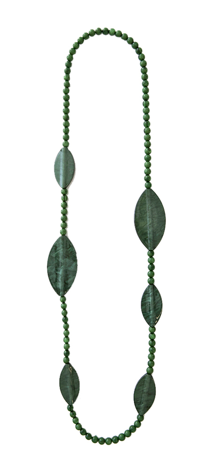 Lange halsketting groen ovale schakels