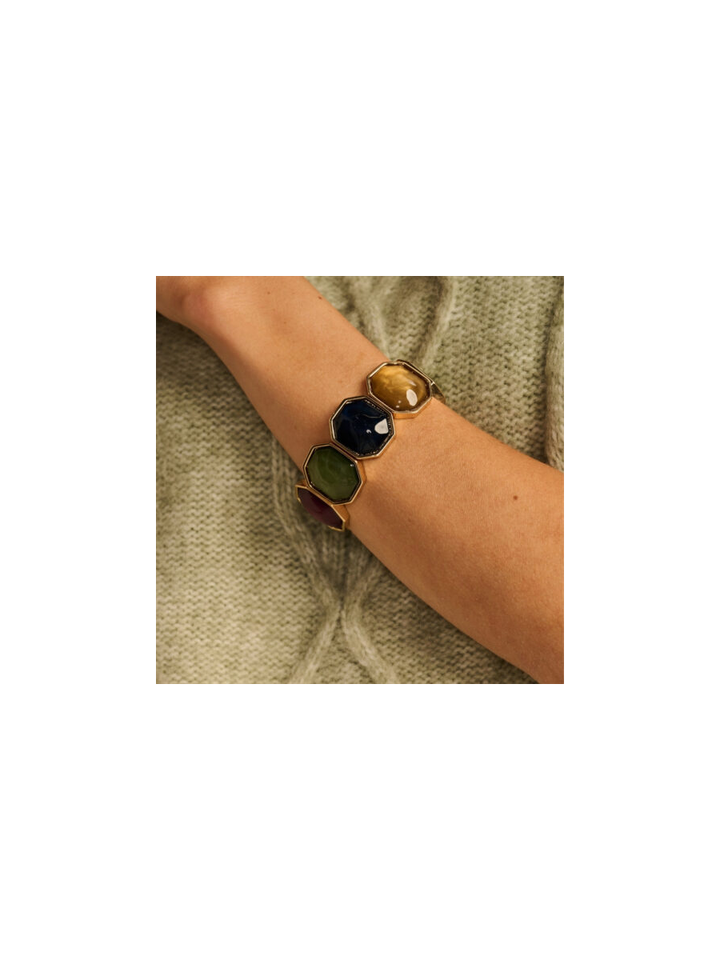Multicolor armband ovale schakels Les Cordes 