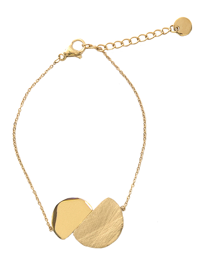 Goudkleurige armband met geometrische hangers Les Cordes