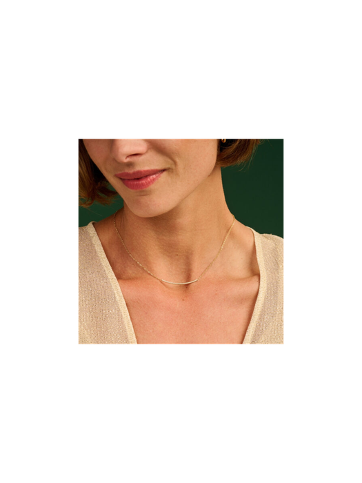 Goudkleurige halsketting fijne lijn Les Cordes
